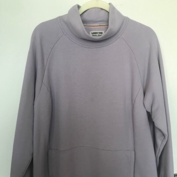 New Lands' End Womens Lavender Cowl Neck Pocket Side Slits Soft Pullover. Sz. 1X - Picture 1 of 6